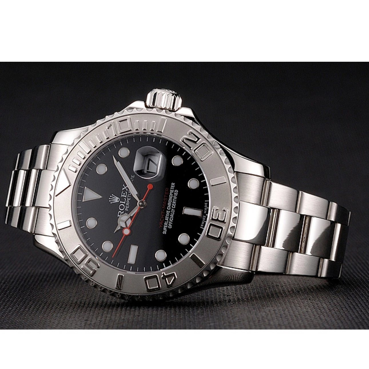 Good copy rolex watches Black Stainless Yacht-Master Rolex Dial Case Bracelet And Steel 0823